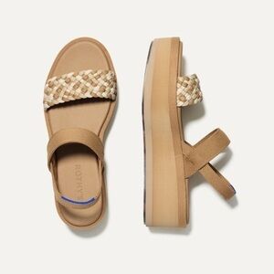 Rothy's The Lightweight Wedge Sandal - Beach Sand Woven Size 10.5